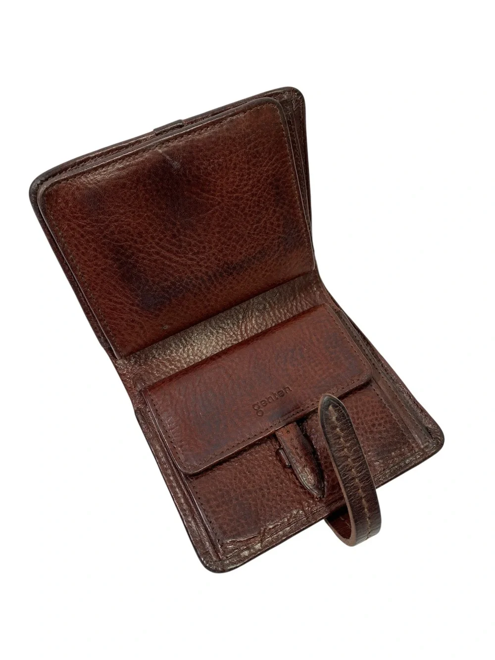 Genten Japan Artisan Brown Leather Compact Bifold Wallet - Beautiful Patina